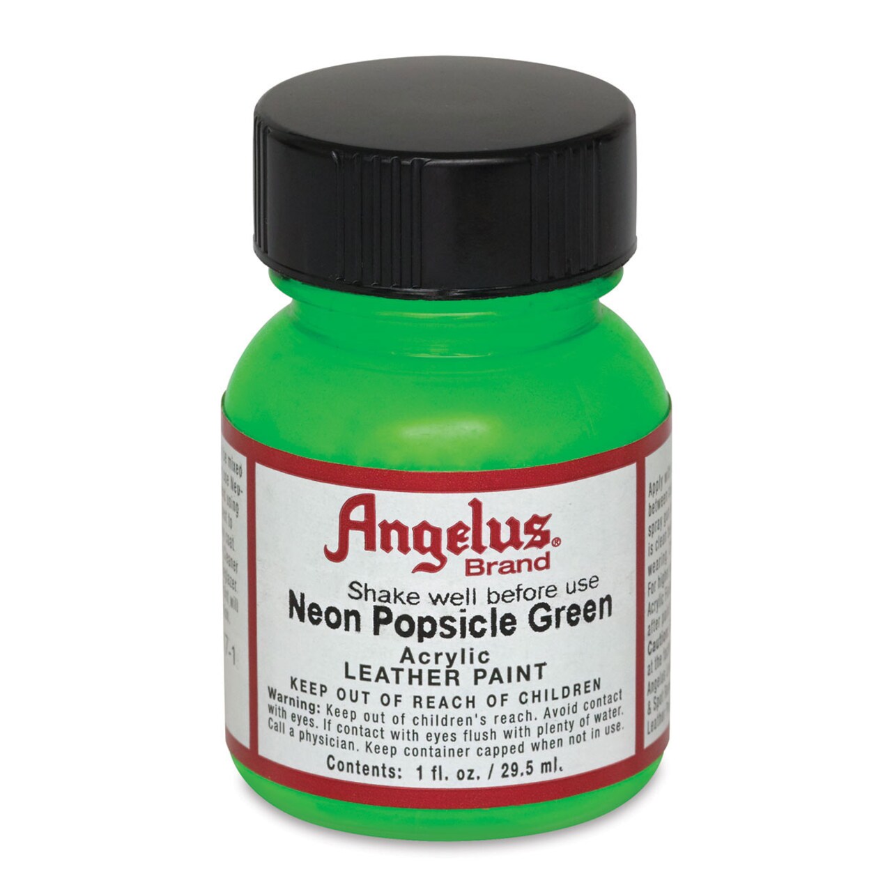 Angelus Acrylic Leather Paint - Neon Popsicle Green, 1 oz